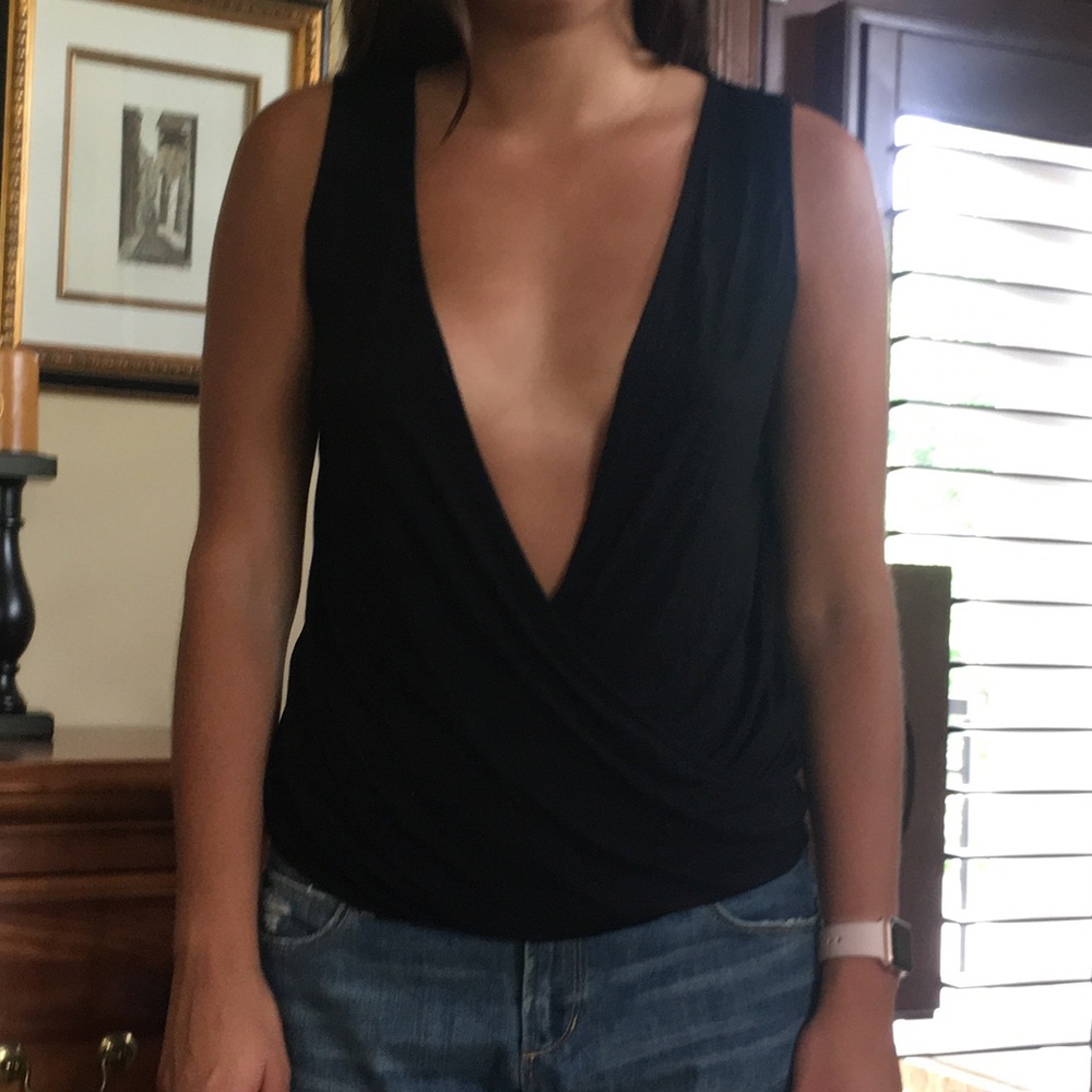 Black plunge top. Forever 21, lightly worn!